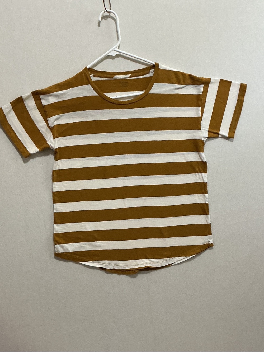 Madewell Short-Sleeve Crewneck Tee in Mustard & White Stripes